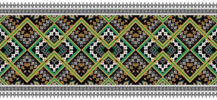 horisontell etnisk geometrisk mönster. amerikansk, aztec motiv textil- mönster stil. sömlös mönster design för tyg, ridå, bakgrund, matta, tapet, Kläder, omslag, bricka. amerikan vektor. vektor