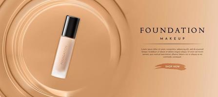 elegantes Foundation-Make-up-Produkt auf flüssigem Foundation-Hintergrund vektor