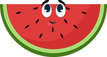 Wassermelonenstück, Illustration, Vektor auf weißem Hintergrund.