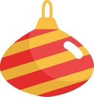 jul träd leksak med Ränder, illustration, vektor, på en vit bakgrund. vektor