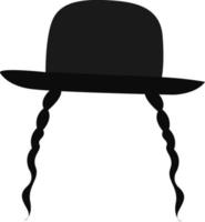 jewish hatt, illustration, vektor på vit bakgrund.