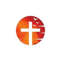kyrka vektor logotyp design mall. kyrka och kristen organisation logotyp.
