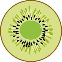 halbe Kiwi, Illustration, Vektor auf weißem Hintergrund.