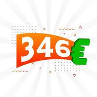 346-Euro-Währungsvektor-Textsymbol. 346 euro währungsaktienvektor der europäischen union vektor