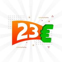 23-Euro-Währungsvektor-Textsymbol. 23 euro währungsaktienvektor der europäischen union vektor
