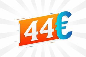 44-Euro-Währungsvektor-Textsymbol. 44 euro währungsaktienvektor der europäischen union vektor
