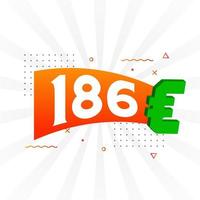 186-Euro-Währungsvektor-Textsymbol. 186 euro währungsaktienvektor der europäischen union vektor