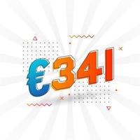 341 euro valuta vektor text symbol. 341 euro europeisk union pengar stock vektor