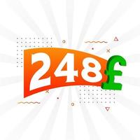 248-Pfund-Währungsvektor-Textsymbol. 248 Britisches Pfund Geld Aktienvektor vektor