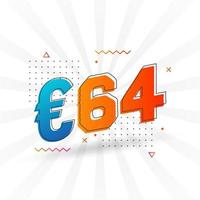 64-Euro-Währungsvektor-Textsymbol. 64 euro währungsaktienvektor der europäischen union vektor