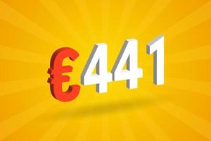441-Euro-Währung 3D-Vektortextsymbol. 3d 441 Euro Europäische Union Geld Stock Vektor