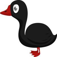 schwarze Ente, Illustration, Vektor auf weißem Hintergrund