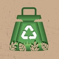 Pfeile in der Einkaufstasche recyceln vektor