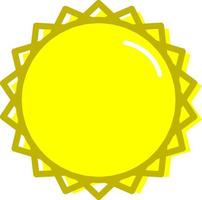 gelbe Sonne, Symbolabbildung, Vektor auf weißem Hintergrund