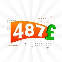 487-Pfund-Währungsvektor-Textsymbol. 487 Britisches Pfund Geld Aktienvektor vektor