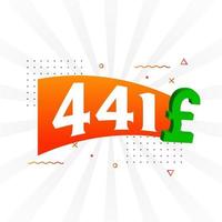 441-Pfund-Währungsvektor-Textsymbol. 441 britisches Pfund Geld Aktienvektor vektor