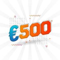 500 euro valuta vektor text symbol. 500 euro europeisk union pengar stock vektor