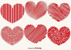 Vector Collection av abstrakt Hearts