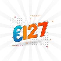 127 euro valuta vektor text symbol. 127 euro europeisk union pengar stock vektor