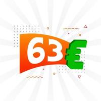 63-Euro-Währungsvektor-Textsymbol. 63 euro währungsaktienvektor der europäischen union vektor