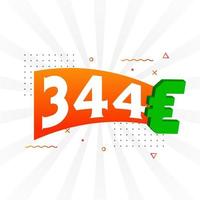 344-Euro-Währungsvektor-Textsymbol. 344 euro währungsaktienvektor der europäischen union vektor