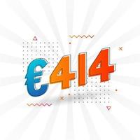 414-Euro-Währungsvektor-Textsymbol. 414 euro geldstockvektor der europäischen union vektor