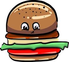 süßer Burger, Illustration, Vektor auf weißem Hintergrund