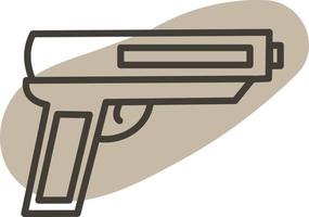 kriminell pistol, illustration, vektor, på en vit bakgrund. vektor