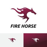 Feuer Pferd heißes Feuer Tierwelt Sport Tier Logo vektor