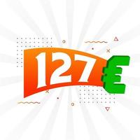 127 euro valuta vektor text symbol. 127 euro europeisk union pengar stock vektor