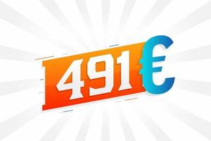 491-Euro-Währungsvektor-Textsymbol. 491 euro währungsaktienvektor der europäischen union vektor