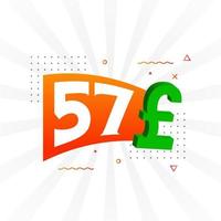 57-Pfund-Währungsvektor-Textsymbol. 57 Britisches Pfund Geld Aktienvektor vektor