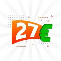 27 euro valuta vektor text symbol. 27 euro europeisk union pengar stock vektor