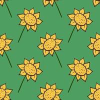 Sonnenblumenmuster, Illustration, Vektor auf weißem Hintergrund