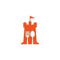 Food Castle-Logo-Vorlage. fort und lebensmittel zeichen kombination logo konzept vektor
