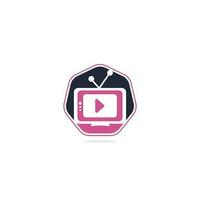 Design des Fernsehlogos. TV-Medien-Logo-Design. TV-Service-Logo-Template-Design. vektor
