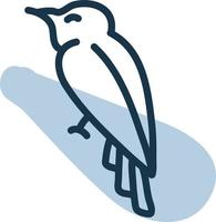 stehender Vogel, Illustration, Vektor, auf weißem Hintergrund. vektor