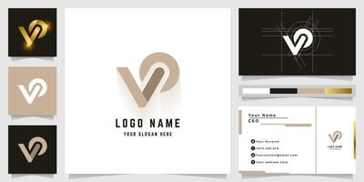brev vo eller vq monogram logotyp med företag kort design vektor