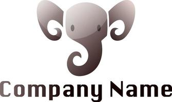 Moderne Logo-Vektorillustration des grauen Elefantenkopfes auf einem weißen Hintergrund vektor
