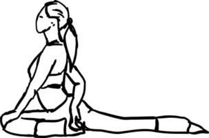 yoga utgör, illustration, vektor på vit bakgrund.