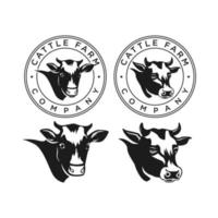 Rinderfarm-Logo-Symbol und Vektor