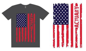 aktuarie med USA flagga t skjorta design vektor