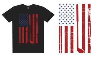 Disk-Golf-T-Shirt-Design mit USA-Flagge vektor