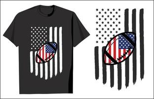 amerikan fotboll t skjorta med USA flagga vektor