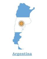 argentina nationell flagga Karta design, illustration av argentina Land flagga inuti de Karta vektor
