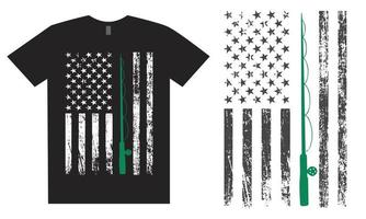 Angel-T-Shirt-Design mit USA-Flagge vektor