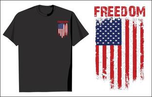 Freiheitst-shirt Entwurf der amerikanischen Flagge vektor