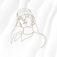 handgezeichnete minimale frauenpose strichzeichnungen, weibliche porträts eine zeilenillustration vektor