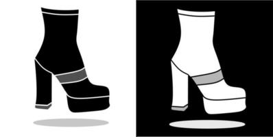 vektor illustration av skor, isolerat på svart och vit bakgrund design