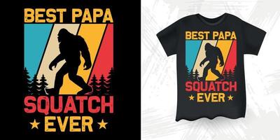 rolig sasquatch retro årgång storfot t-shirt design vektor